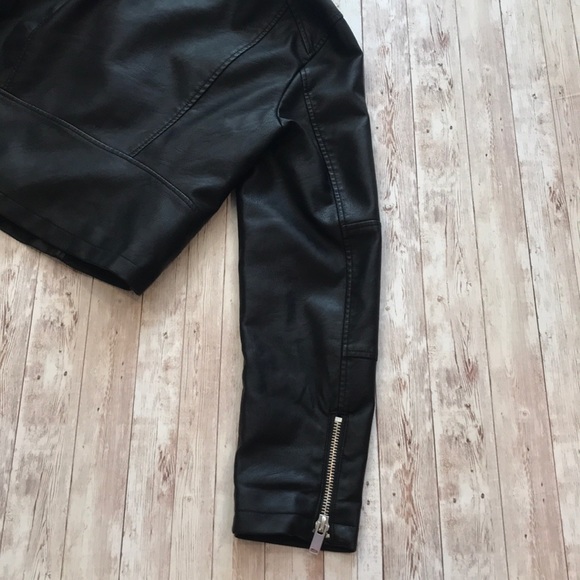 New Look ASOS Black Cropped Leather Jacket - Picture 12 of 12